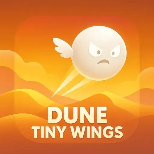 Dune Tiny Wings Unblocked - Cute bird soaring over golden sand dunes collecting coins, endless flying action, play free online no download