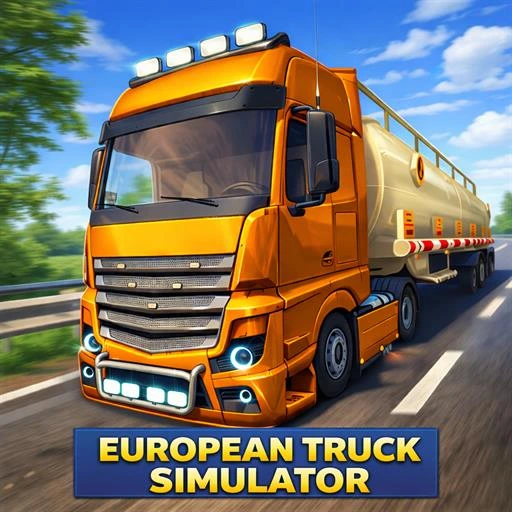 European Truck Simulator Unblocked - European semi truck crossing a scenic bridge through the misty Alpine mountains, play free online no download
