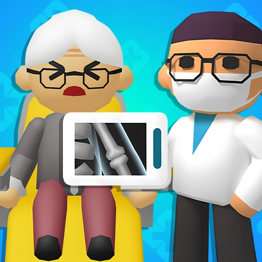 Hospital Inc game - build and manage your own idle hospital tycoon, hire doctors and staff, unlock departments, free browser game no download